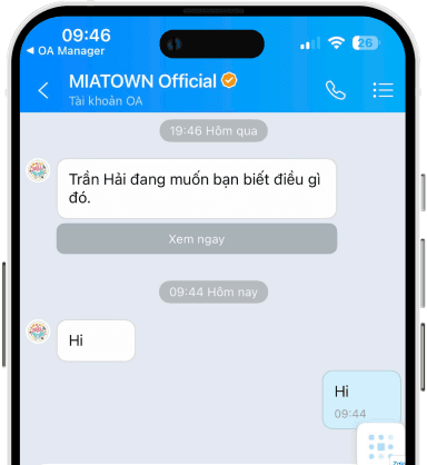 Màn hình chat MIATOWN Official